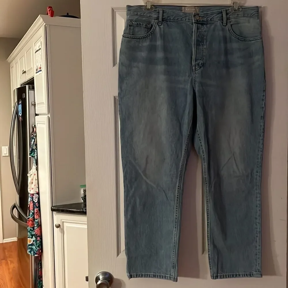 New Everlane The 90’s Cheeky Jean Light Wash Button Fly Size 33 Ankle - Picture 3 of 6